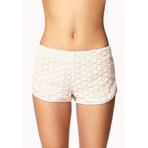 forever 21 crochet lace dolphin hem micro mini shorts